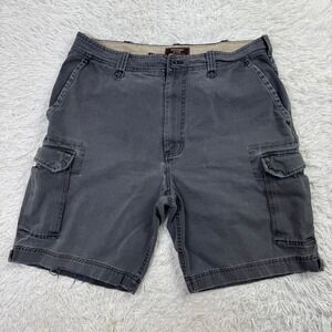 Abercrombie & Fitch Shorts Mens 36 Charcoal Gray Cargo Pocket Distressed Casual